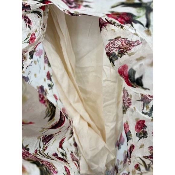 VERB BY PALLAVI SINGHEE Maida Tiered Neutral Dress Floral Crochet Size 6 - Picture 4 of 9